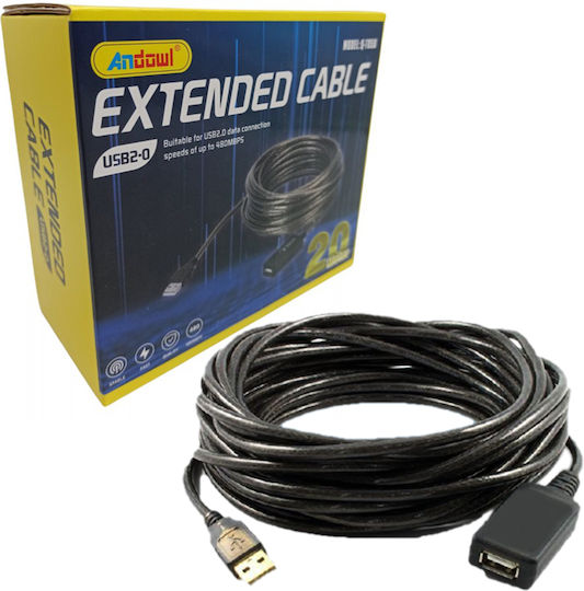 Andowl 20m USB 2.0 Cable A-Male to A-Female