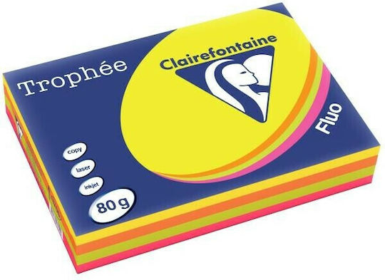 Clairefontaine Fluo Хартия за печат A4 80гр/кв.м 1x500 листове Многоцветен