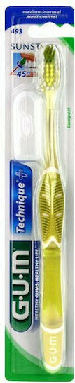 GUM Technique+ Compact 493 Toothbrush Medium Yellow