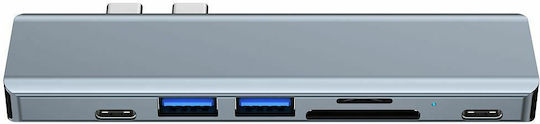 Tech-Protect V5-HUB Hub 4 Θυρών USB 3.0 με σύνδεση USB-C Γκρι