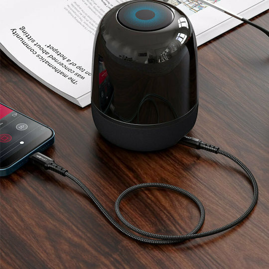 Acefast C1-06 Плетена 3.5mm към Lightning кабел Черен 1.2м
