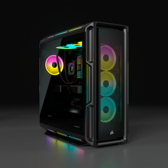 Corsair ICUE 5000T RGB Gaming Midi-Turm Computergehäuse mit Seitenfenster Schwarz