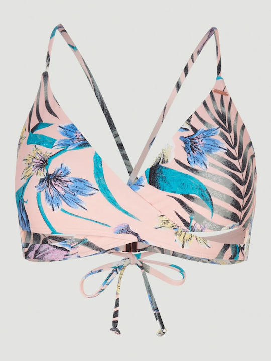Bikini Swim Top with Adjustable Straps Pink Floral