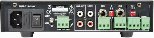 Adastra UA30 Mini PA Power Amplifier 5 Channels 30W/8Ω 30W/100V with Cooling System Black