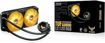 Asus TUF Gaming LC 120 ARGB Wasserkühlung für Prozessor Einzelner Ventilator 120mm für Sockel AM4/AM5/1700/1200/115x