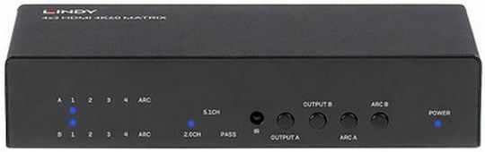 Lindy KVM Switch 4x2 HDMI 2.0 18G Matrix