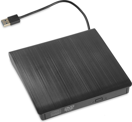 iBox Εξωτερικός Οδηγός Εγγραφής/Ανάγνωσης DVD/CD για Desktop / Laptop Μαύρο