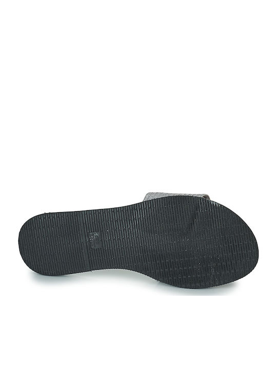 You Malta Metallic Slides in Gray Colour