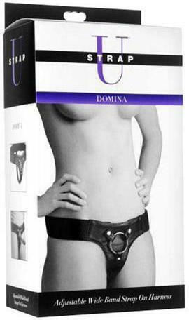 Strap U Domina Wide Band Strap On Harness Only Harness in Black Color