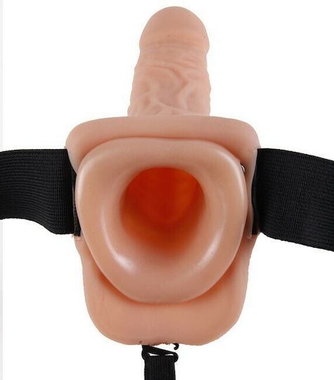 Kinx Extender Hollow Vibrating Strap On Harness με Dildo 16cm και Δόνηση σε Μαύρο Χρώμα