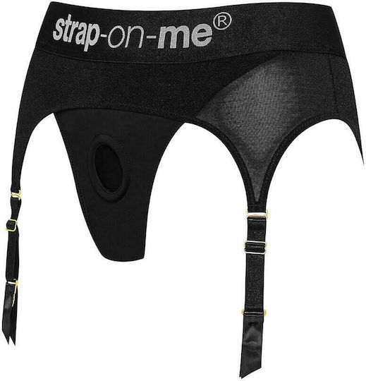 Strap-On-Me Rebel Luxus Strap-Ons Gurt mit Hosenträgern Unterwäsche in Schwarz Farbe