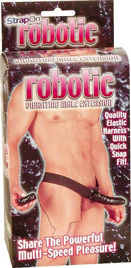 Seven Creations Robotic Strap-on Harness με Dildo 15cm σε Μαύρο Χρώμα