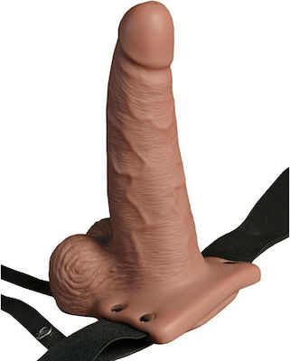 Pipedream Fetish Fantasy Hollow Rechargeable Strap-On Tan 15cm