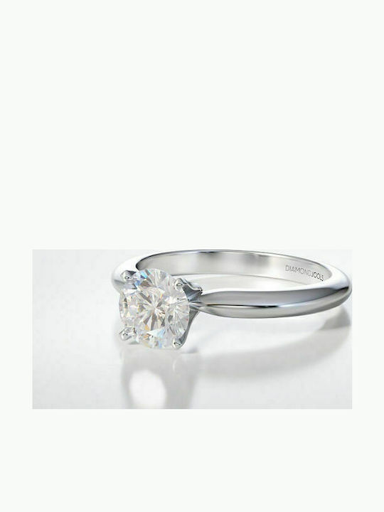Diamond Jools LR016 Single Stone Ring in 18K White Gold Diamond Jools LR016 Single Stone Ring in 18K White Gold