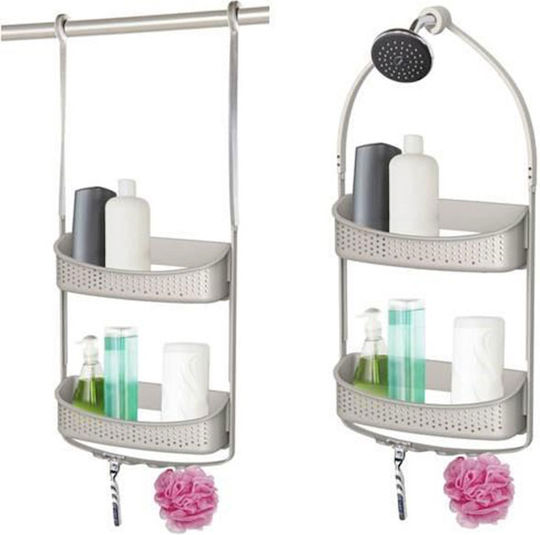 5Five 160922A Wall Mounted Bathroom Shelf Plastic with 2 Shelves 31.5x11x70cm White