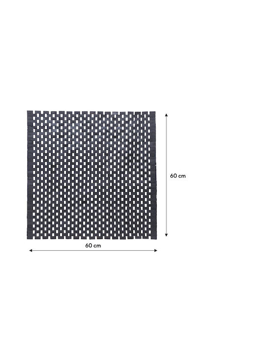 Sealskin Bath Mat Wooden Square Woodblock 800126 Black 60x60cm