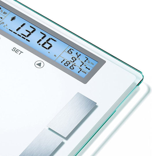 Beurer BG 51 Digitale Badezimmerwaage 200kg mit Körperfettmessung Weiße