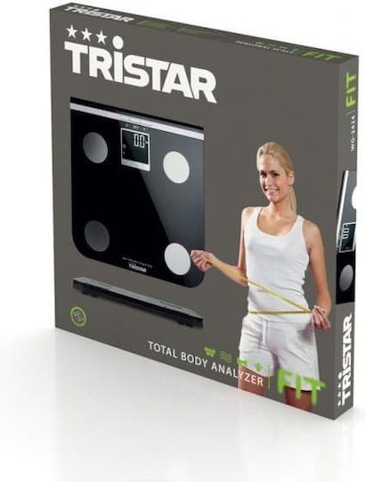 Tristar Digital Badezimmerwaage mit Körperfettmessung in Schwarz Farbe WG-2424