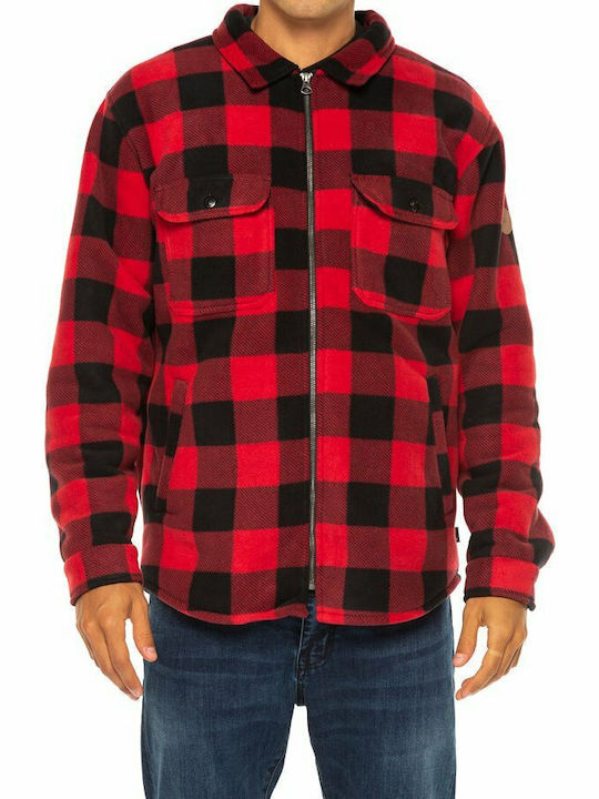 Tolala Дълъг Ръкав Overshirt Стандартна Кройка Каре Червен