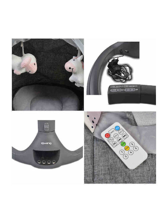 Cangaroo Electric Baby Relax iSwing with Music Graphite for Child up to 9kg