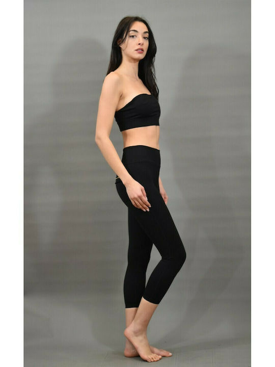 Join Set Women's Capri Leggings High Waisted Black