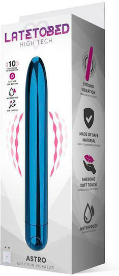 LateToBed Astro Κλασικός Δονητής Easy Fun Vibrator 18.5cm Blue