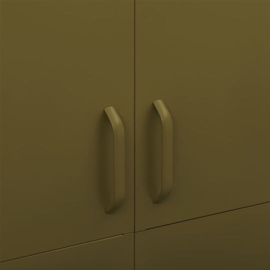 Office Storage Cabinet Metal Olive 90x50x180cm