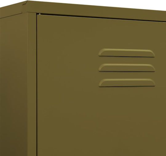 Office Storage Cabinet Metal Olive 90x50x180cm