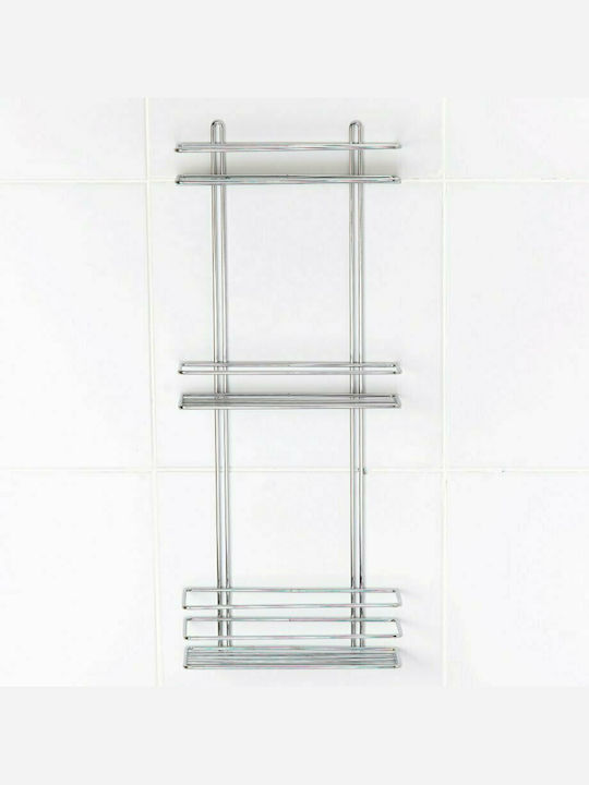 Tekno-Tel 455.LM006 Wall Mounted Bathroom Shelf Inox with 3 Shelves 25x11x62cm