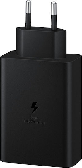 Samsung Charger Without Cable with USB-A Port and 2 USB-C Ports 65W Power Delivery Blacks (Fast)