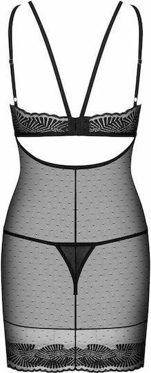Obsessive Allastia Sexy Σετ με Ρόμπα Chemise & Thong Black