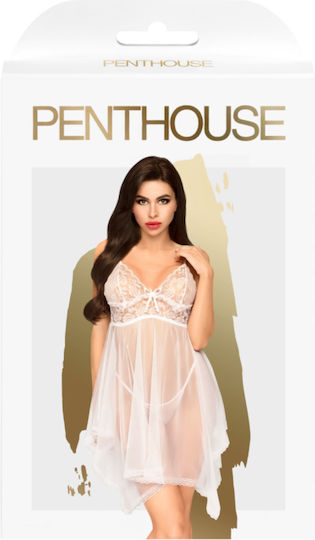 Penthouse Naughty Doll Sexy Σετ με Ρόμπα White