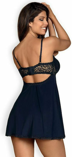 Obsessive Drimera Σετ Sexy Νυχτικό με Δαντέλα Deep Blue