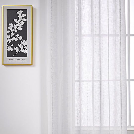 Beauty Home Κουρτίνα με Τρουκς Λευκή 140x270εκ.