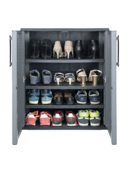 Double Door Wardrobe Plastic with 3 Shelves 68x37x84cm