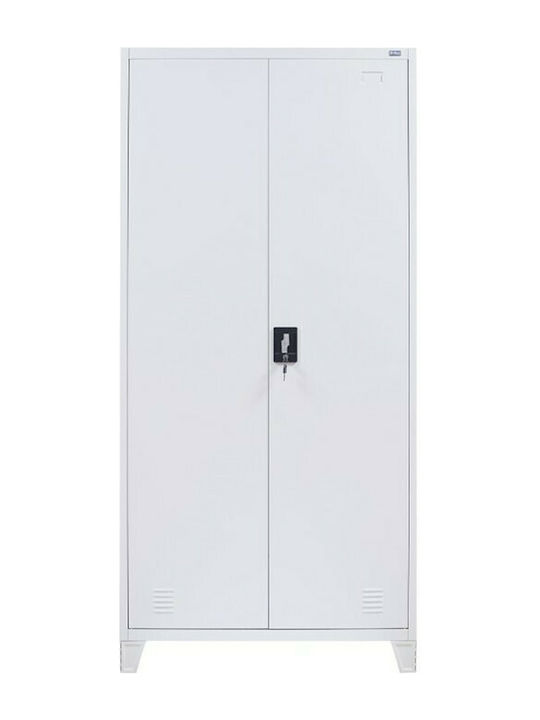 Double-Leaf Valja Metallic Cabinet with Locking Capability with Divider & 4 Shelves 90x45x190 cm