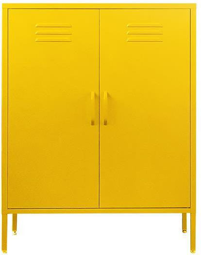 Zweiflügeliger Schrank Metallisch mit 2 Regale Yellow 80x40x102cm