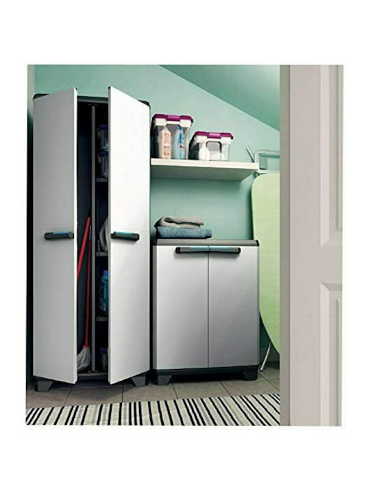 Zweiflügeliger Schrank Linear Utility Kunststoff mit Trennwand & 3 Regale With Partition 68x39x173cm
