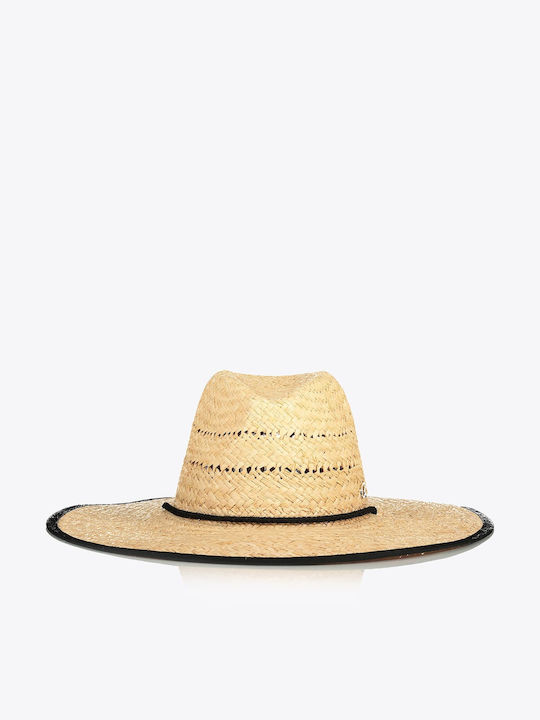 Axel Γυναικείο Ψάθινο Καπέλο Panama Beige/Black