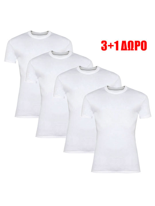 Join Men's Short Sleeve Undershirts White 4Pack