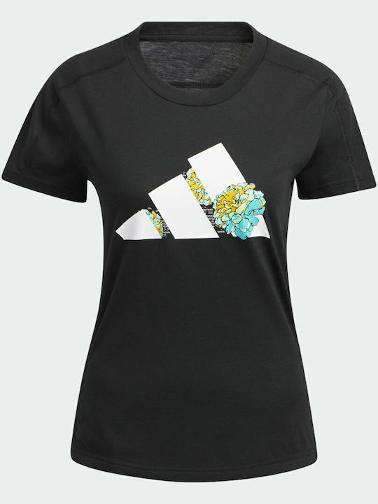 Aeroready Women's T-shirt Fast Drying Floral Black