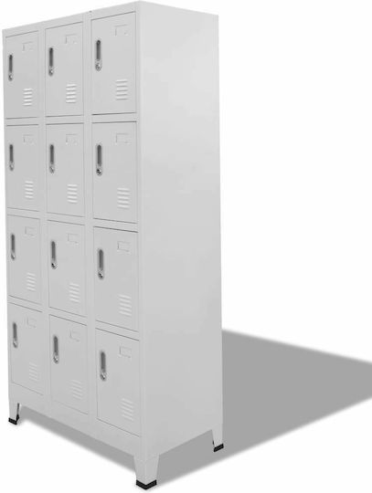 Spind Metallisch mit 12 Schränke 90x45x180cm
