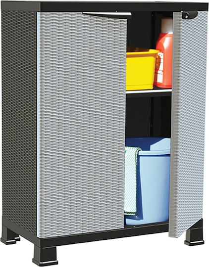 Double Door Wardrobe Plastic with 2 Shelves 68x39x92cm
