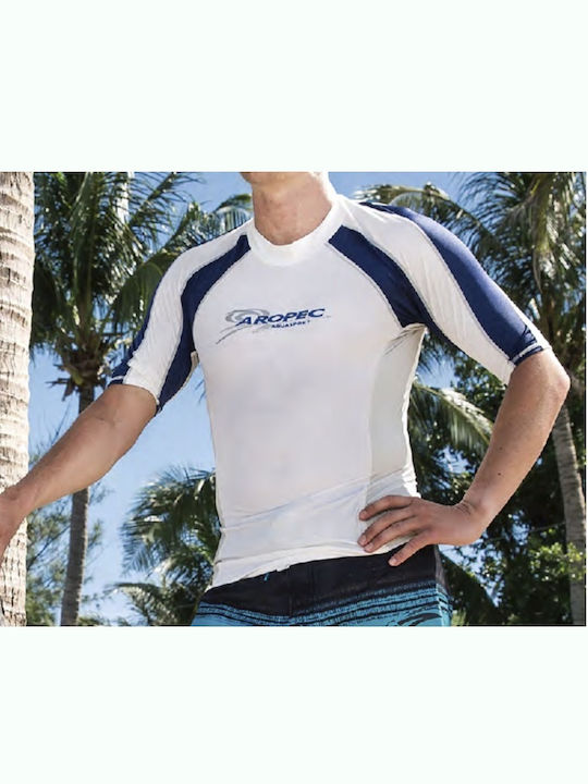 Aropec Men's Short Sleeve Sun Protection Shirt White