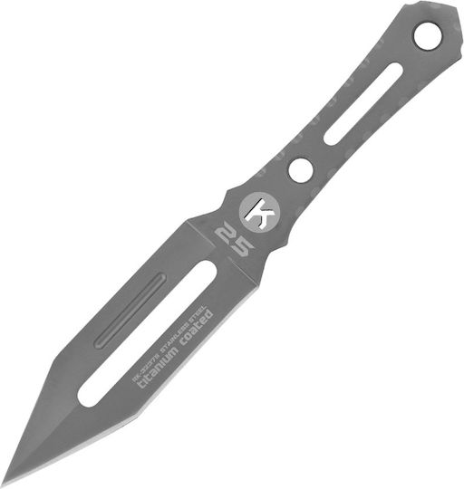 K25 Tactico Thrower Messer Grau in Lederhülle