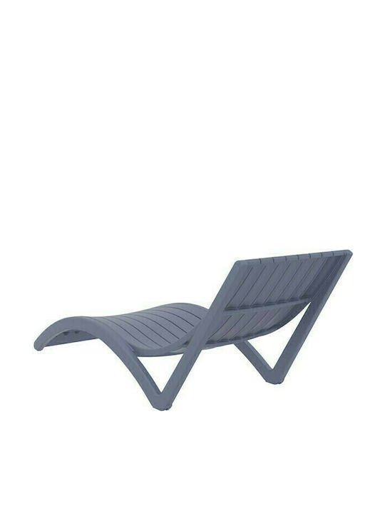 Ξαπλώστρα Πλαστική Σλιμ Dark Grey 180x70x72εκ.