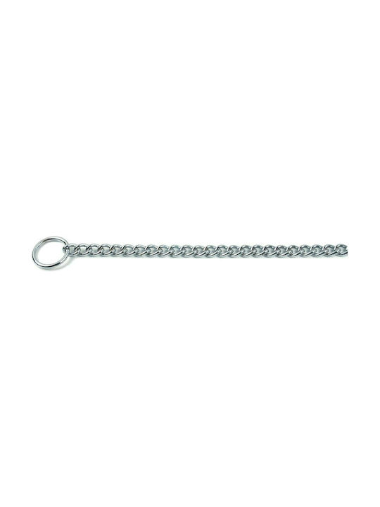 Record Dog Choke Collar Chain In Silver Colour Περιλαίμιο Πνίχτης Διπλός 60εκ.