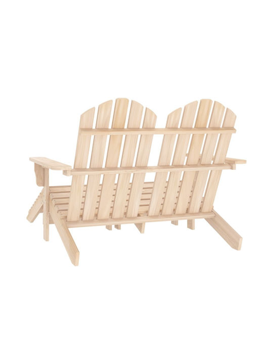 Liegestuhl Doppelter Hölzernes Adirondack Braun 119.5x147.5x89.5cm.