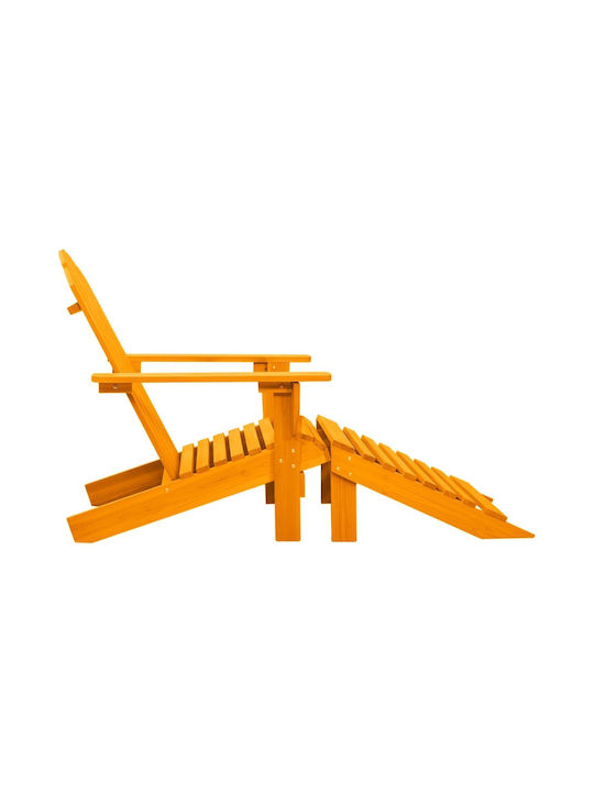 Deckchair Wooden Adirondack Orange 147.5x70x88.5cm.