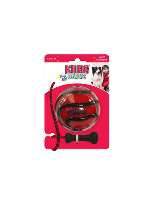 Kong Wavz Bunjiball Dog Toy Ball Medium Red 47538-RED